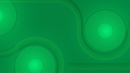 Abstract dynamic waves green technology background with flowing line