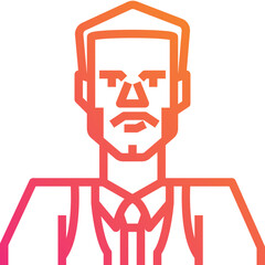 African man. outline icon design