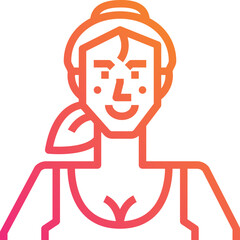 Caucasian woman. outline icon design