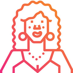 African woman. outline icon design