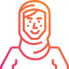 Arab woman. outline icon design
