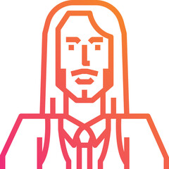 Caucasian man. outline icon design