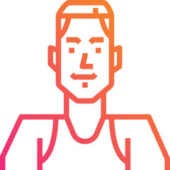 Young boy. outline icon design