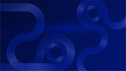 Dark blue background. Blue Waves. Abstract background with halftone gradient. Vector background.