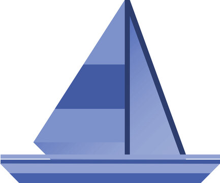 Digital png illustration of blue boat sailing on transparent background