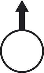 Digital png illustration of circle and arrow on transparent background