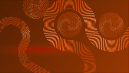 Abstract Waving Line Particle Technology orange Background