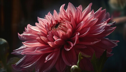 Vibrant dahlia blossom, pink petal beauty in nature bouquet generated by AI
