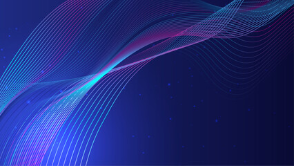 Abstract Modern dark blue line colored poster background. Vector illustration