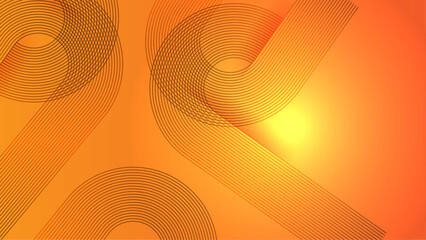 Abstract Modern orange line colored poster. Vector illustration