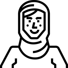 Arab woman. outline icon design