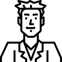 Asian young man. outline icon design