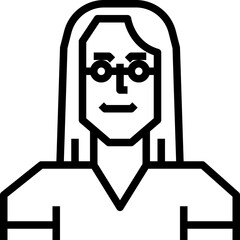 Caucasian man. outline icon design