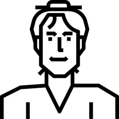 Caucasian man. outline icon design