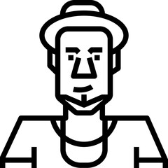 African man. outline icon design