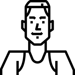 Young boy. outline icon design