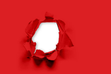 Digital png illustration of crumpled red paper with copy space on transparent background