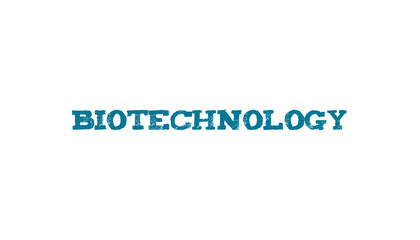 Digital png illustration of blue text biotechnoogy on transparent background