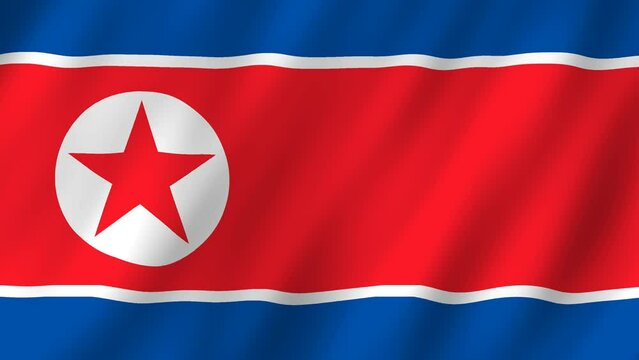 Flag of the North Korea waving animation. looping National North Korea flag animation background 4k