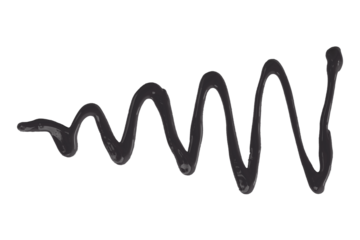 Gray-black watercolor drops zigzag isolated on transparent background.