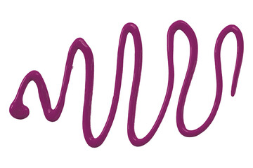 Dark purple watercolor drops zigzag isolated on transparent background.