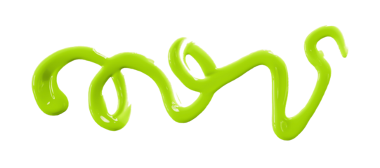 green watercolor drop zigzag isolated on transparent background