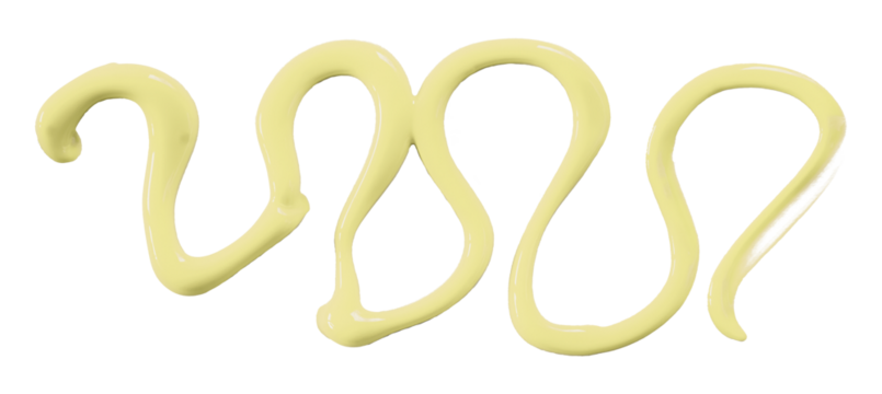 light yellow watercolor zigzag drop isolated on transparent background