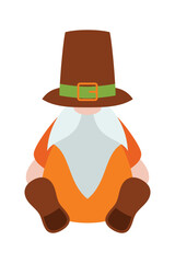 Thanksgiving gnomes illustration. Cute Cartoon fall gnomes isolated in white background.