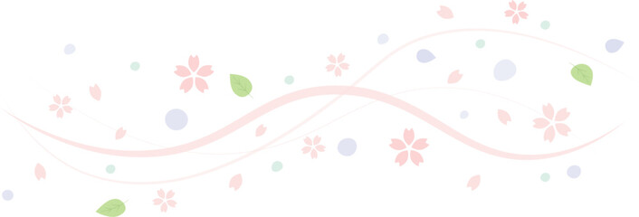 桜が流れるウェーブのピンクのベクター背景画像