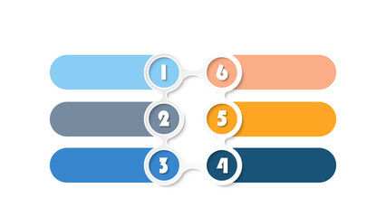 Obraz premium Infographic process design 6 options or steps.