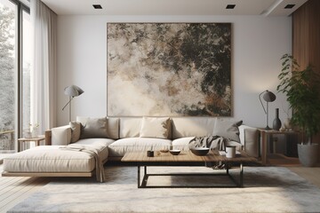  interior morden living room. Generative AI