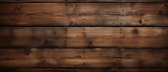 Naklejka premium Brown horizontal wooden plank fence banner