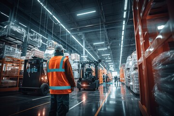 Forklift Operator Transporting Goods, Generative AI 