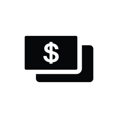 simple banknote icon, black money flet icon © tri