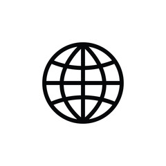 simple global icon, flet icon global line art black © tri