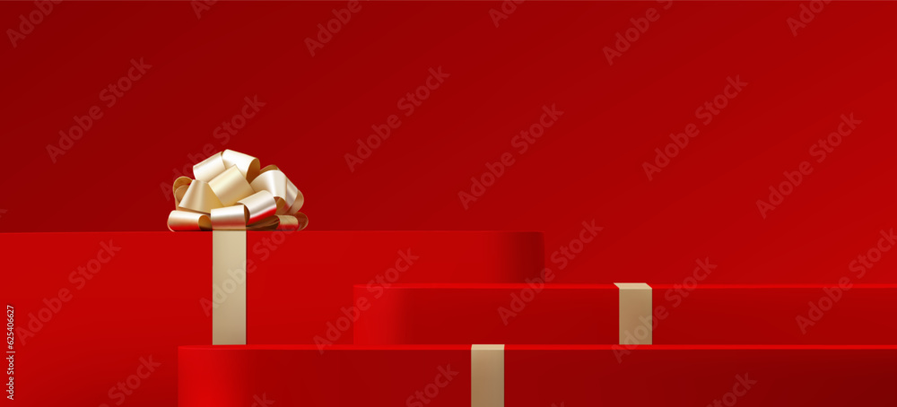 Poster abstract 3d vector minimal scene for mockup product display. minimal product background for christma