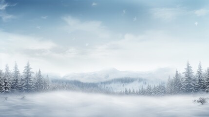 Majestic Winter Panorama: Empty Snowy Background