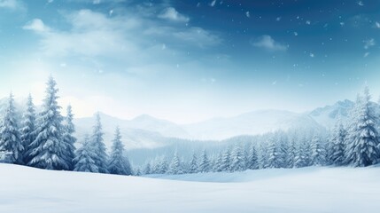 Fototapeta na wymiar Empty panoramic winter background with copy space