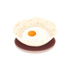Vector of Muttai Appam or Egg Appam