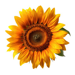 Fototapeta premium Sunflower, isolated on transparent background.
