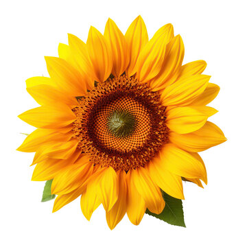 Sunflower, isolated on transparent background.