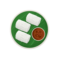 Puttu (steamed rice flour and coconut) is a popular breakfast dish of Kerala and Sri Lanka