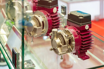cross section detail feature component inside of regenerative turbine pump for water or fluid...