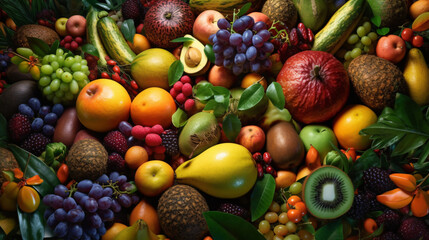 Naklejka na ściany i meble Closeup Fruits Nature For Background. 