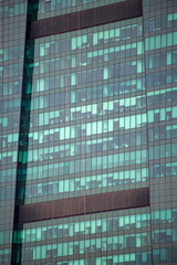 Glass facade of a multi-storey office.