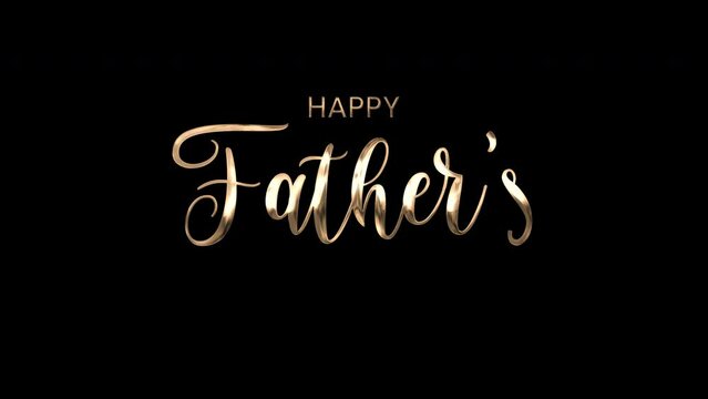 Happy Father's Day Animated Text in Gold Color. Great for Father's Day Celebrations Around the World.