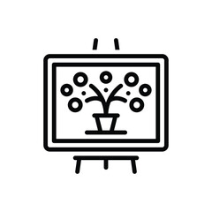 Naklejka premium Black line icon for arts 