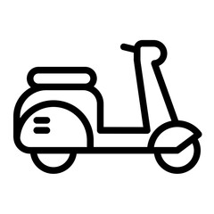 Scooter bike outline icon. Transportation illustration  for templates, web design and infographics. Pixel-perfect at 64x64