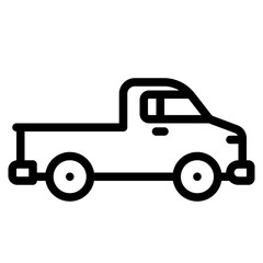 Pickup truck outline icon. Transportation illustration  for templates, web design and infographics. Pixel-perfect at 64x64