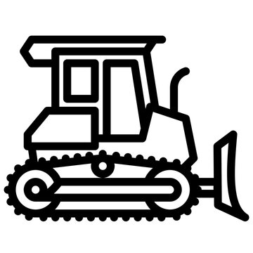recommend clip art: Bulldozer outline icon. Transportation illustration  for templates, web design and infographics. Pixel-perfect at 64x64